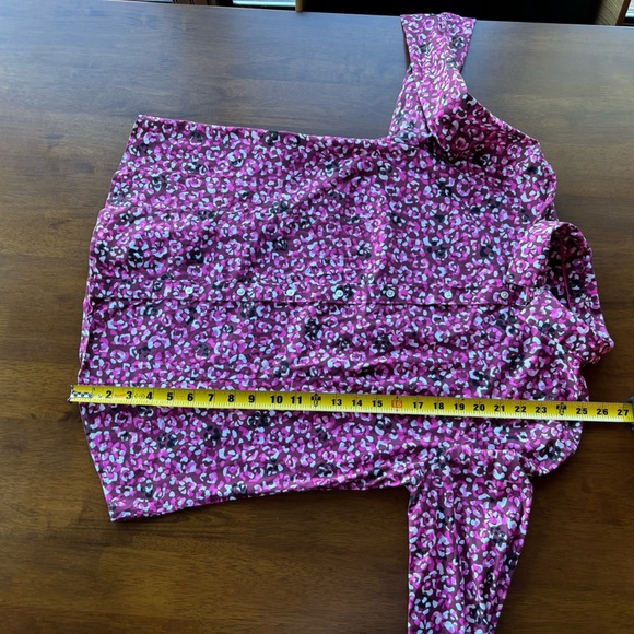 Talbots Women's Vibrant Pink and Black Button Down Shirt - Picture 8 of 9